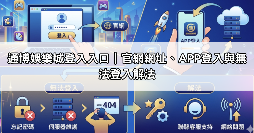 通博娛樂城登入入口｜官網網址、APP登入與無法登入解法